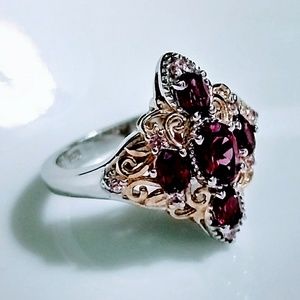 GARNET PINK SAPPHIRE 14K Y GOLD PLATINUM STERLING